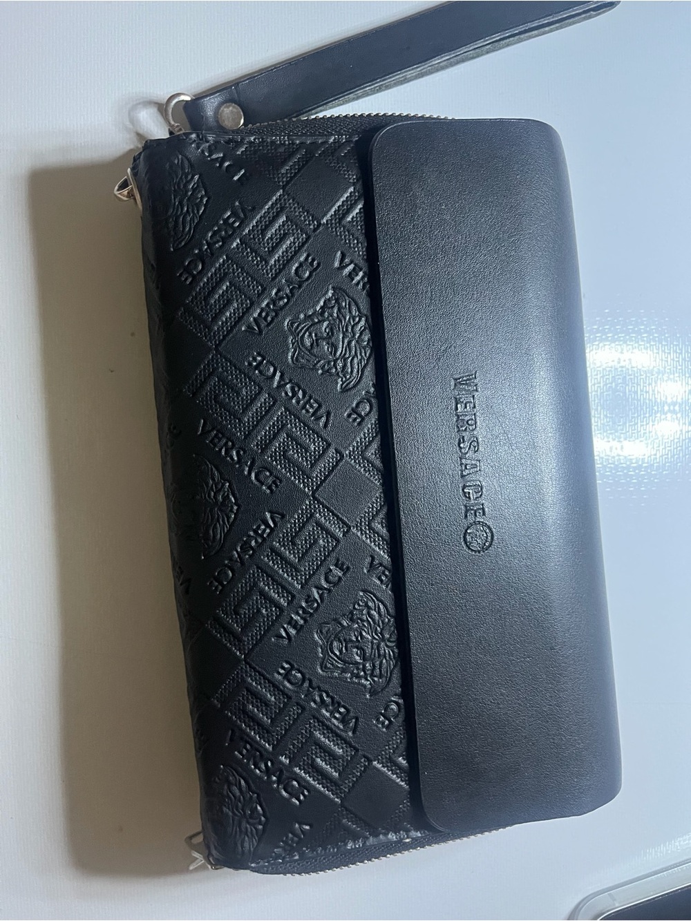 Black Zip-Around unisex Organizer Wallet